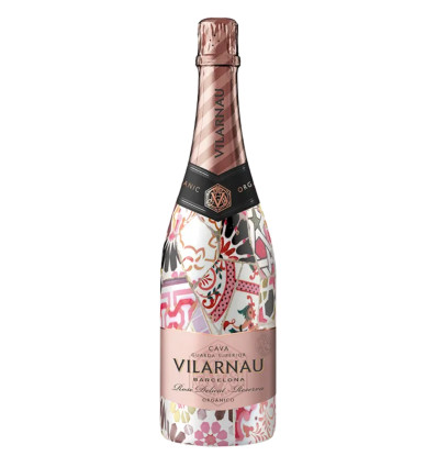 Vilarnau Cava Brut Reserva Rosé Organic produkt bílé pozadí